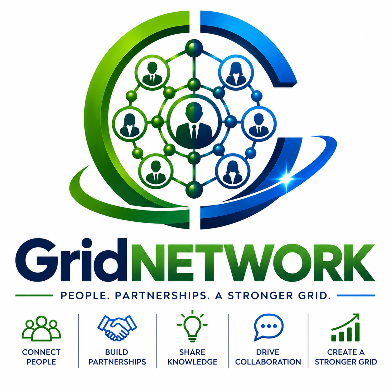GridNETWORK logo, the account and people research inside GridCORTEX
