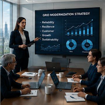 Consulting partner advising utility executives